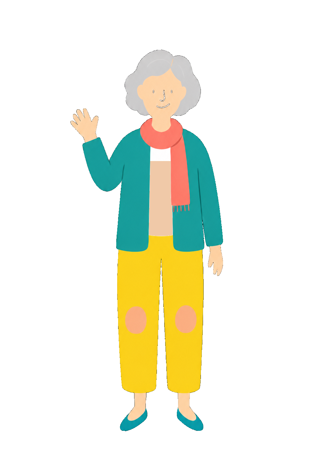 Illustratie van een vrolijke senior